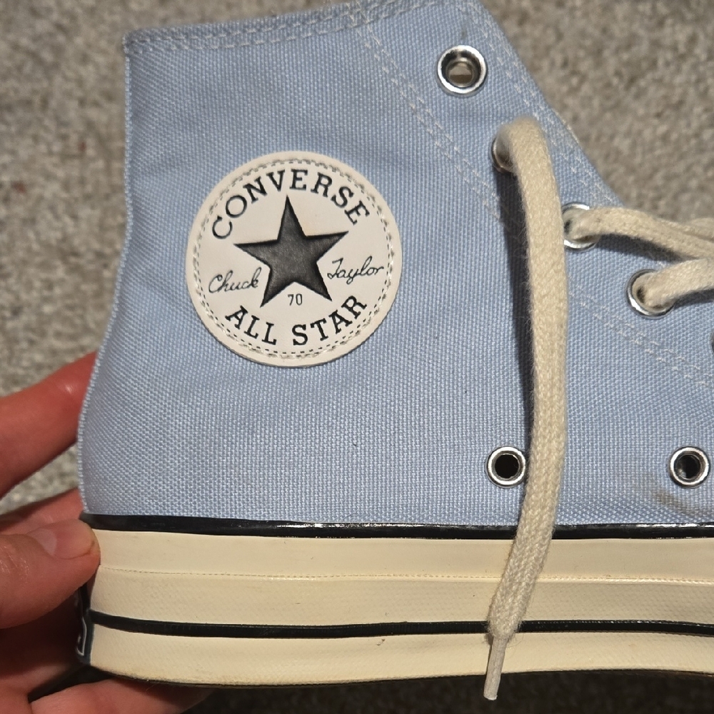 Spring Sale! Light Blue Cream High-Top Sneakers Converse 70s Pastel. - Picture 7 of 7